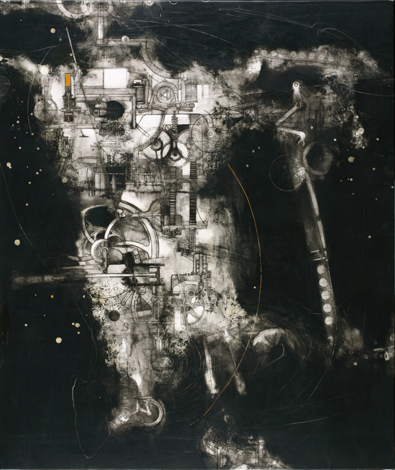 Ink and Graphite on canvas-62x54